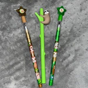 Easter Basket stuffers - 2 sloth pop pencils and a sloth pen
